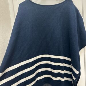 LOFT Navy and White Striped Sweater